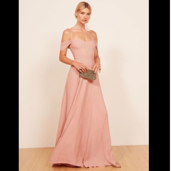 NWOT Reformation Poppy blush bridesmaid dress / gown - Picture 4 of 7